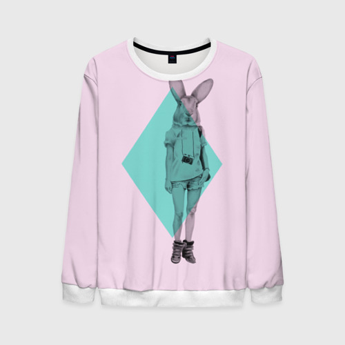 Мужской свитшот 3D Pink Rabbit