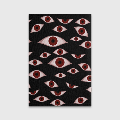 Обложка для паспорта матовая кожа Глаза, цвет красный - фото 2