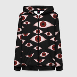 Женская толстовка 3D на молнии Глаза