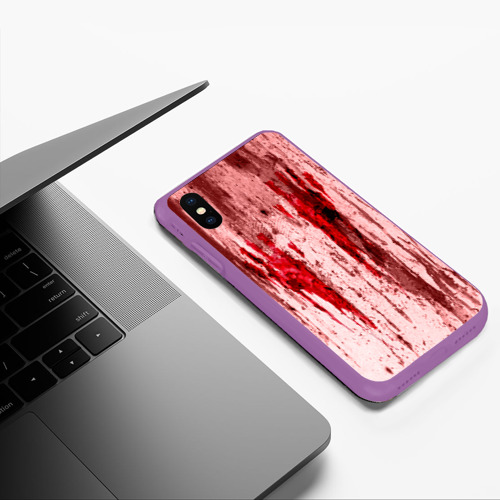 Чехол для iPhone XS Max матовый Кроварые потёки, цвет фиолетовый - фото 5