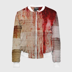 Женский бомбер 3D Бинты с потёками крови текстура