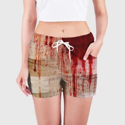 Женские шорты 3D Бинты с потёками крови текстура - фото 2