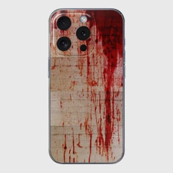 Чехол для iPhone 15 Pro силиконовый с защитой камеры Бинты с потёками крови текстура