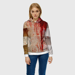 Женская толстовка 3D Бинты с потёками крови текстура - фото 2