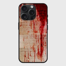 Чехол силиконовый для Apple iPhone 15 Pro матовый Бинты с потёками крови текстура