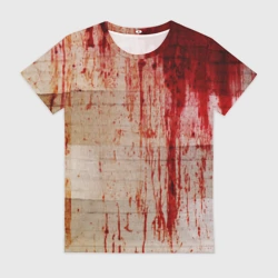 Женская футболка 3D Бинты с потёками крови текстура