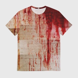 Мужская футболка 3D Бинты с потёками крови текстура