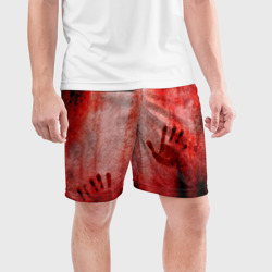 Мужские шорты спортивные Кровавые отпечатки - фото 2
