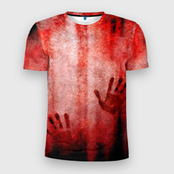Мужская футболка 3D Slim Кровавые отпечатки