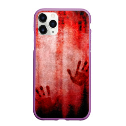 Чехол для iPhone 11 Pro Max матовый Кровавые отпечатки