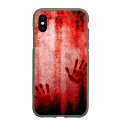 Чехол для iPhone XS Max матовый Кровавые отпечатки
