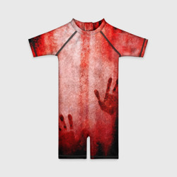 Детский купальный костюм 3D Кровавые отпечатки 