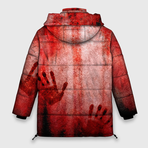 Женская зимняя куртка Oversize Кровавые отпечатки, цвет светло-серый - фото 2