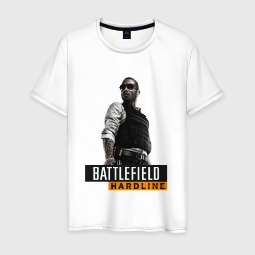 Мужская футболка хлопок Battlefield Hardline, цвет белый