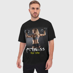 Мужская футболка oversize 3D Fitness for life - фото 2