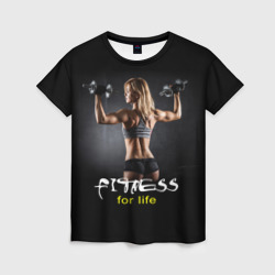 Женская футболка 3D Fitness for life