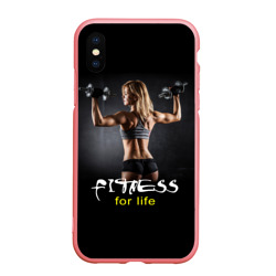 Чехол для iPhone XS Max матовый Fitness for life