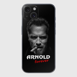 Чехол для iPhone 15 силиконовый с защитой камеры Arnold forever