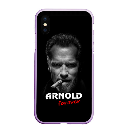 Чехол для iPhone XS Max матовый Arnold forever, цвет сиреневый