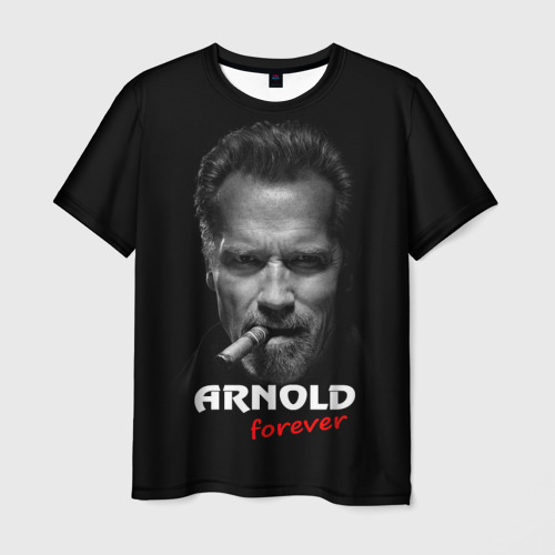 Мужская футболка с принтом Arnold forever, вид спереди №1