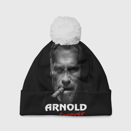 Шапка 3D c помпоном Arnold forever, цвет 3D печать