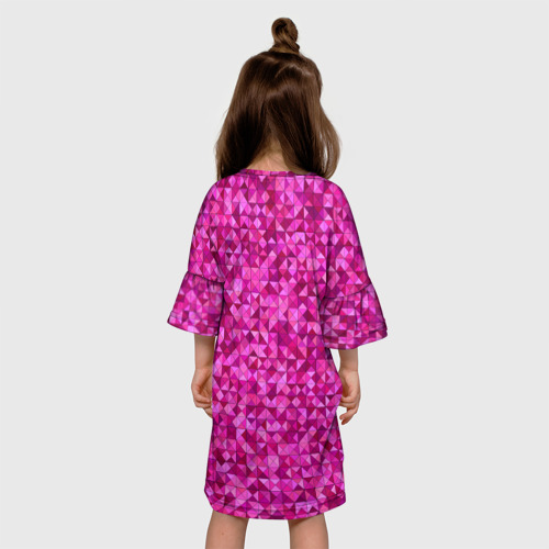 Детское платье 3D Квадраты и треугольники, цвет 3D печать - фото 5