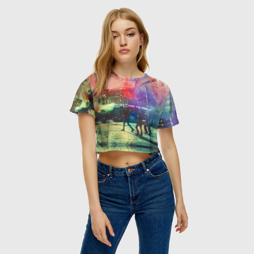 Женская футболка Crop-top 3D Placebo, цвет 3D печать - фото 3