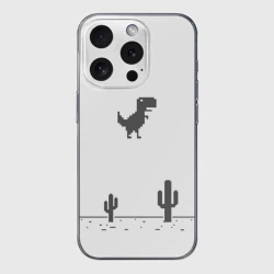 Чехол для iPhone 15 Pro Max силиконовый с защитой камеры T-rex game