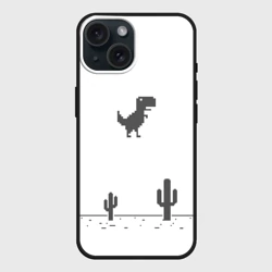 Чехол силиконовый для Apple iPhone 15 матовый T-rex game