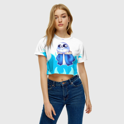 Женская футболка Crop-top 3D Sans undertale - фото 3