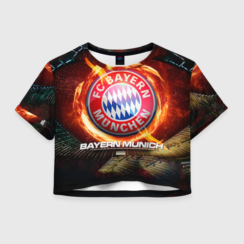 Женская футболка Crop-top 3D Bayern, цвет 3D печать