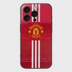 Чехол для iPhone 16 Pro силиконовый с защитой камеры Manchester United