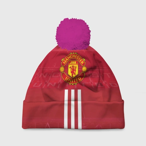 Шапка 3D c помпоном Manchester United