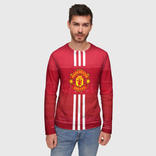 Мужской лонгслив 3D Manchester United, цвет 3D печать - фото 3