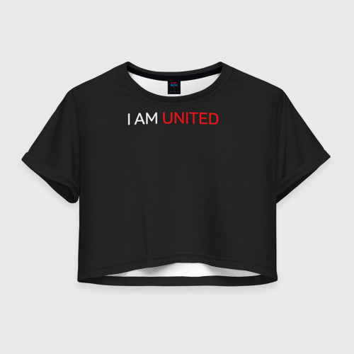 Женская футболка Crop-top 3D Manchester United team, цвет 3D печать