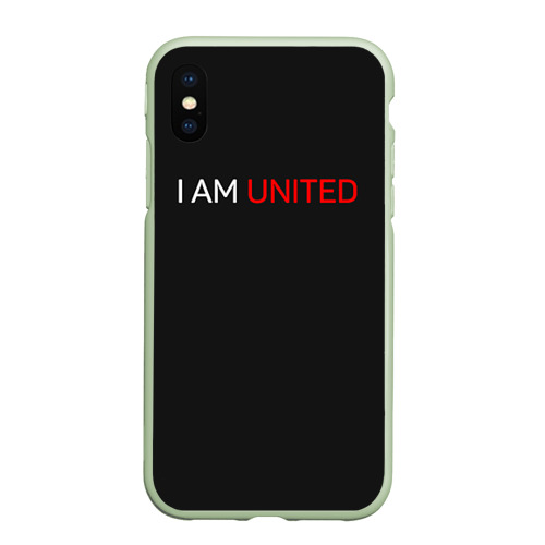 Чехол для iPhone XS Max матовый Manchester United team, цвет салатовый