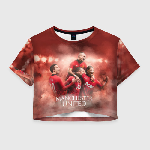 Женская футболка Crop-top 3D Manchester United