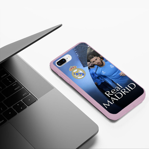 Чехол для iPhone 7Plus/8 Plus матовый Real Madrid, цвет розовый - фото 5