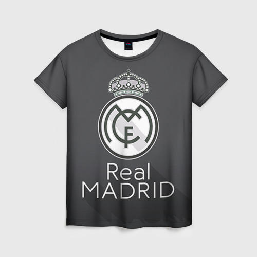 Женская футболка 3D с принтом Real Madrid, вид спереди #2