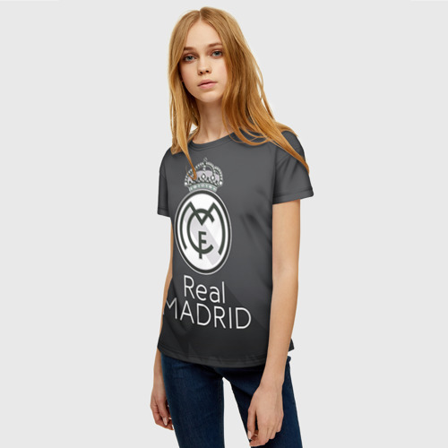 Женская футболка 3D с принтом Real Madrid, фото на моделе #1