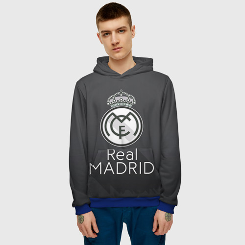 Мужская толстовка 3D Real Madrid, цвет синий - фото 3