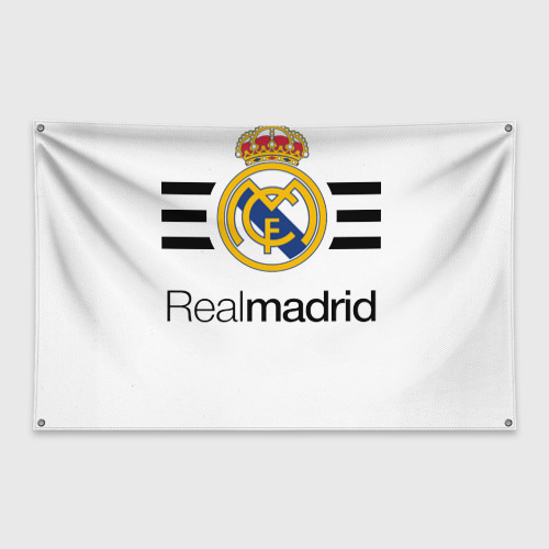 Флаг-баннер с принтом Real Madrid, вид спереди №1