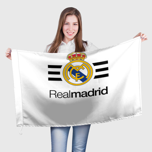 Флаг с принтом Real Madrid, вид спереди №1