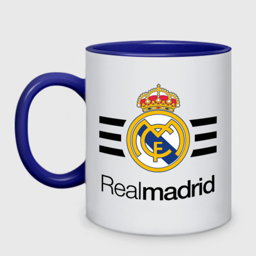 Кружка двухцветная с принтом Real Madrid, вид спереди #2