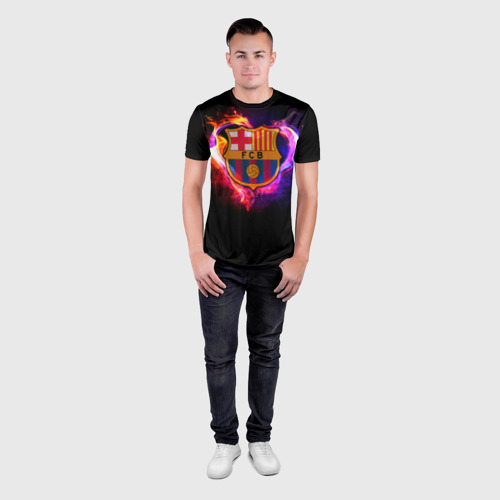 Мужская футболка 3D Slim Barcelona7, цвет 3D печать - фото 4