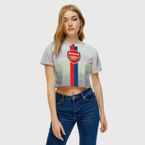 Женская футболка Crop-top 3D Арсенал, цвет 3D печать - фото 3