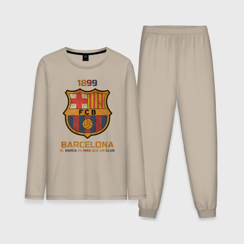 Мужская пижама с лонгсливом хлопок Barcelona2, цвет миндальный