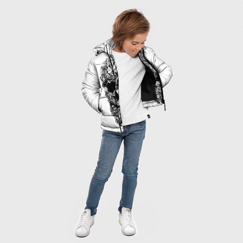 Зимняя куртка для мальчиков 3D Череп, цвет черный - фото 5