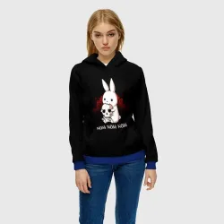 Женская толстовка 3D Череп nom-nom rabbit - фото 2