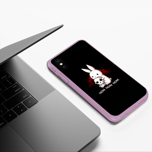 Чехол для iPhone XS Max матовый Череп, цвет сиреневый - фото 5